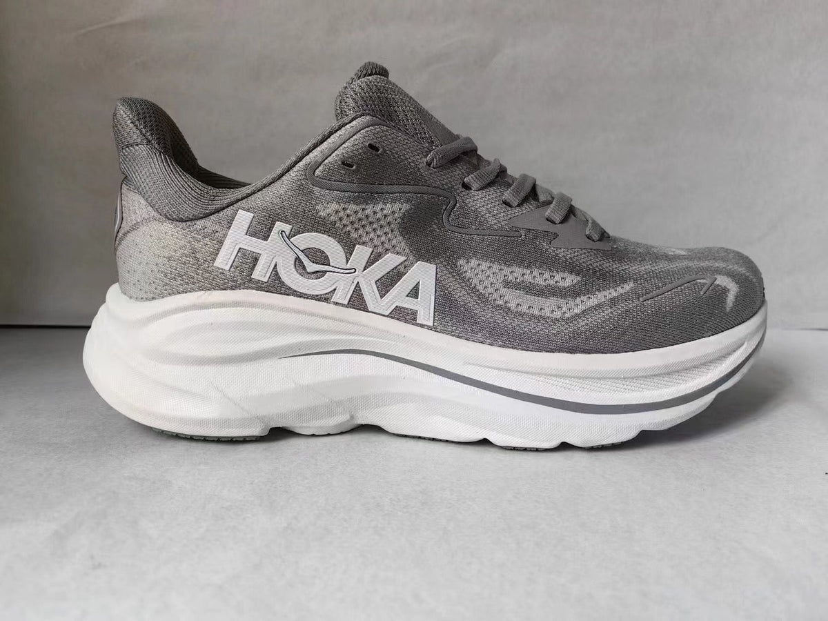 HOKA Clifton 10 Running Shoes - Grey/White