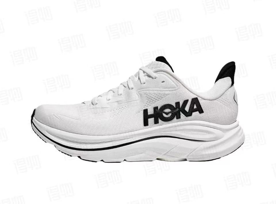 HOKA Clifton 10 Running Shoes - White/Black