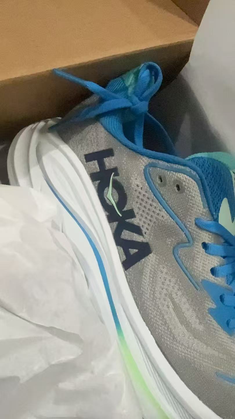 HOKA Clifton 10 Running Shoes - Grey/Blue