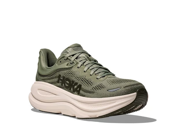 HOKA Bondi 9 Running Shoes - Olive/Cream