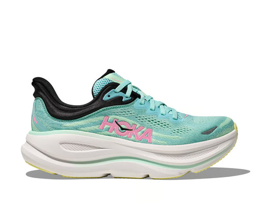 HOKA Bondi 9 Running Shoes - Mint/Pink