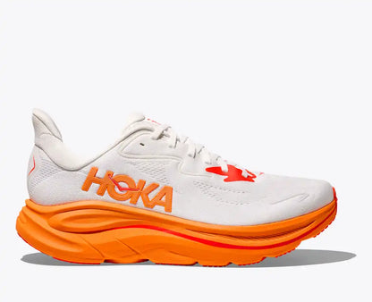 HOKA Clifton 10 Running Shoes - White/Orange