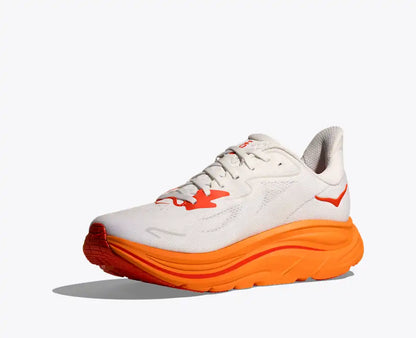 HOKA Clifton 10 Running Shoes - White/Orange