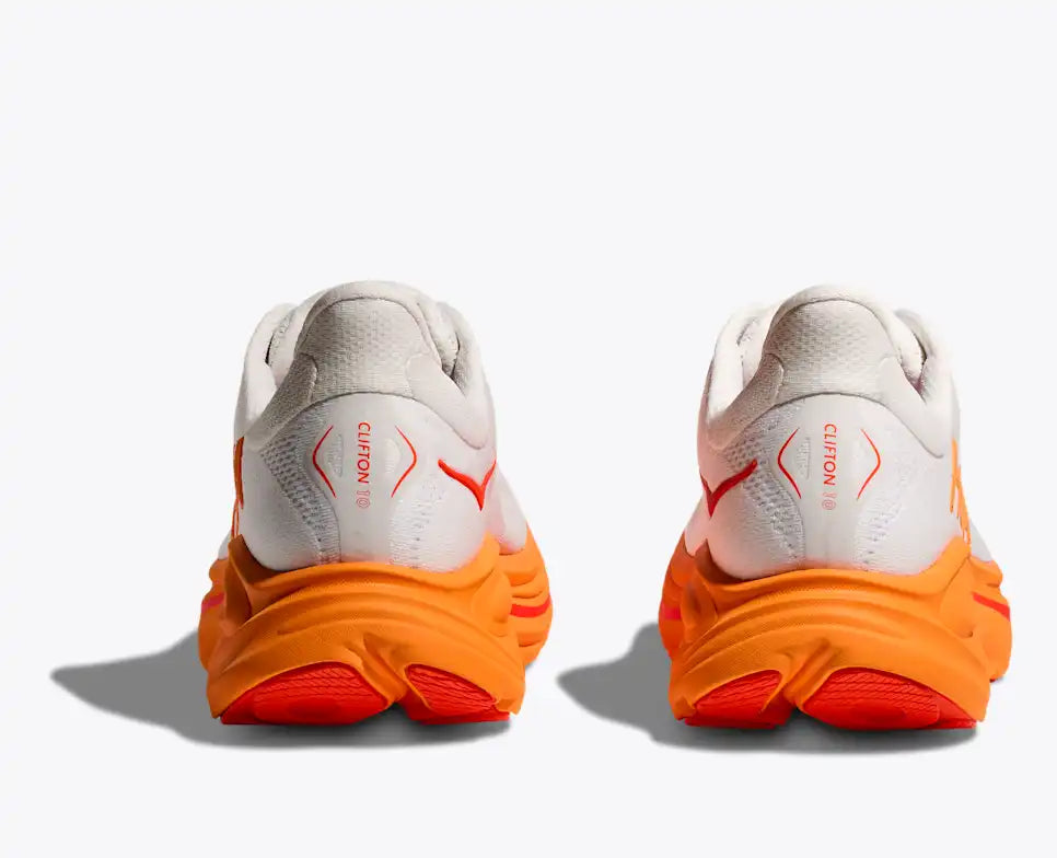 HOKA Clifton 10 Running Shoes - White/Orange