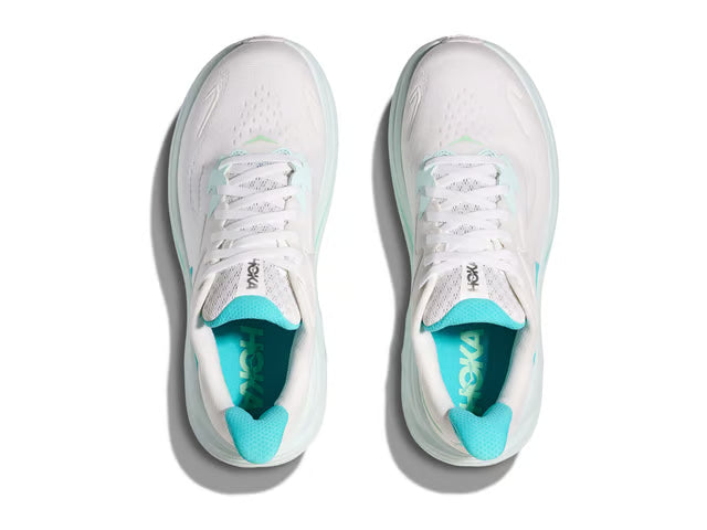 HOKA Clifton 10 Running Shoes - White/Teal