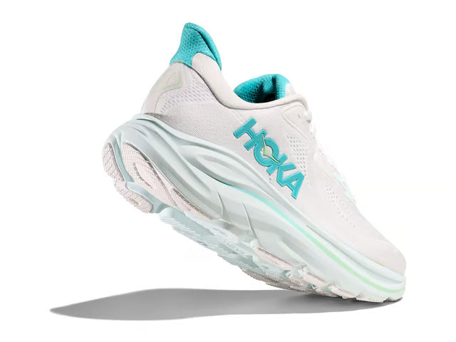 HOKA Clifton 10 Running Shoes - White/Teal