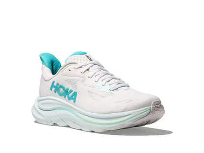 HOKA Clifton 10 Running Shoes - White/Teal