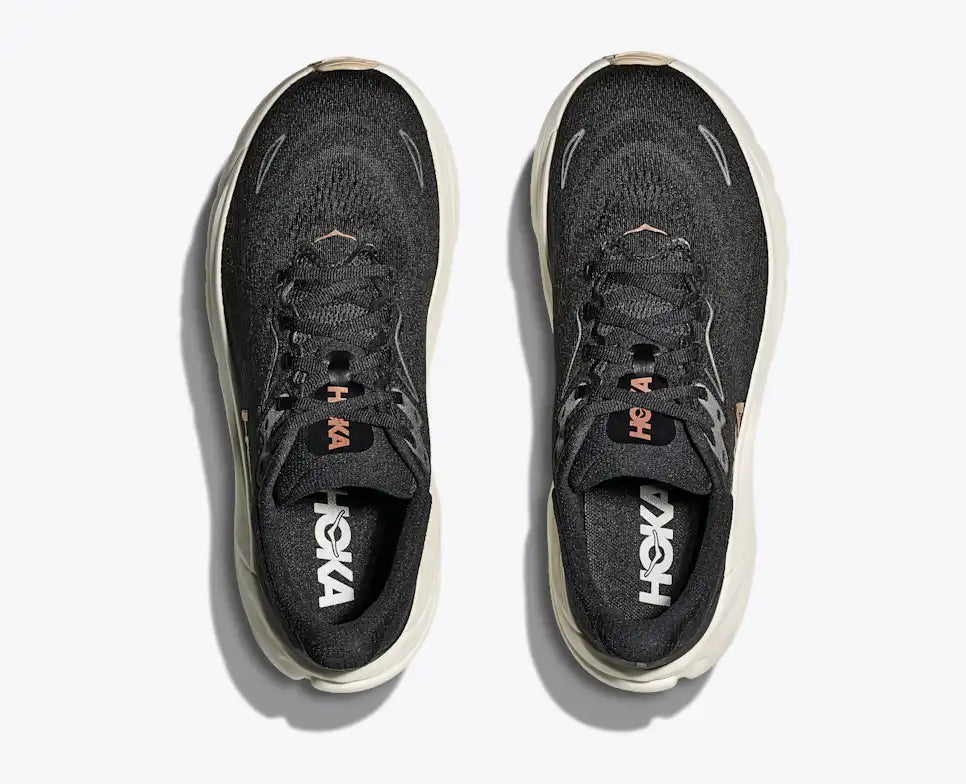HOKA Clifton 10 Running Shoes - Black/Cream