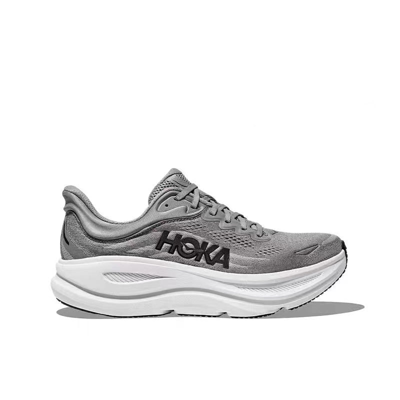 HOKA Bondi 9 Running Shoes - Grey/White