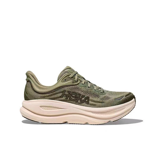 HOKA Bondi 9 Running Shoes - Olive/Cream