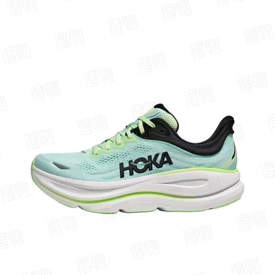 HOKA Bondi 9 Running Shoes - Mint/Lime