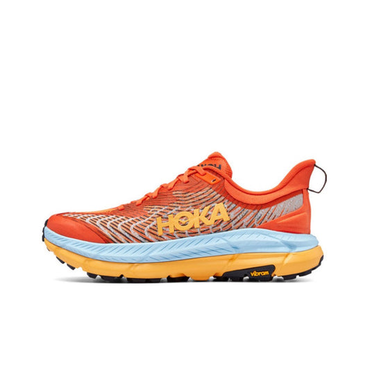 HOKA Mafate Speed 4 Trail Running Shoes - Orange/Light Blue