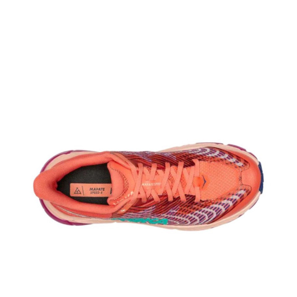 HOKA Mafate Speed 4 Trail Running Shoes - Coral/Magenta