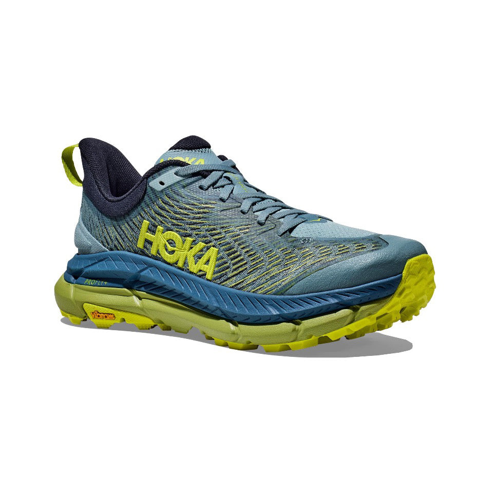 HOKA Mafate Speed 4 Trail Running Shoes - Blue/Lime