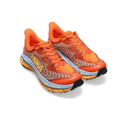 HOKA Mafate Speed 4 Trail Running Shoes - Orange/Light Blue