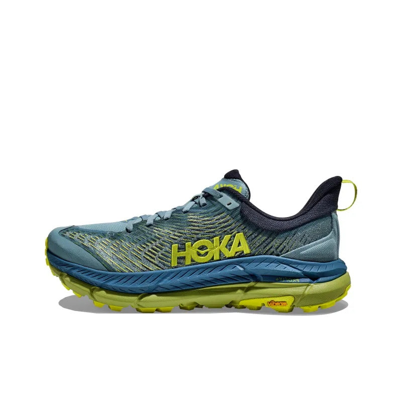 HOKA Mafate Speed 4 Trail Running Shoes - Blue/Lime