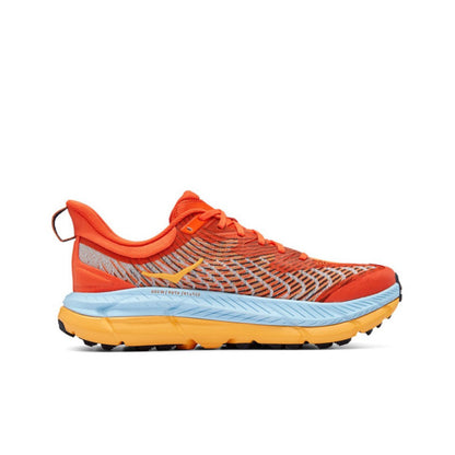 HOKA Mafate Speed 4 Trail Running Shoes - Orange/Light Blue