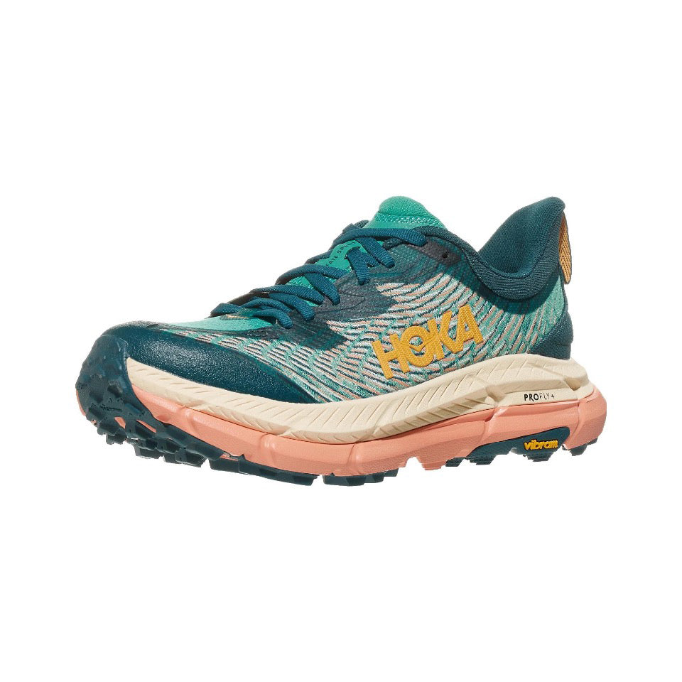 HOKA Mafate Speed 4 Trail Running Shoes - Deep Teal/Peach