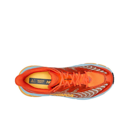 HOKA Mafate Speed 4 Trail Running Shoes - Orange/Light Blue