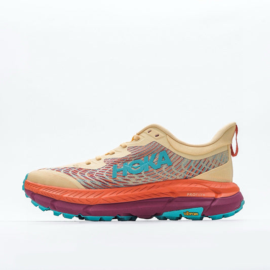 HOKA Mafate Speed 4 Trail Running Shoes - Cream/Orange