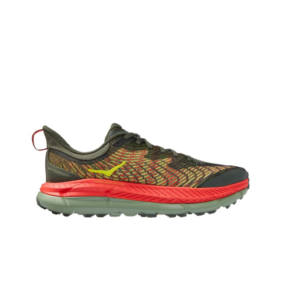 HOKA Mafate Speed 4 Trail Running Shoes - Olive/Coral