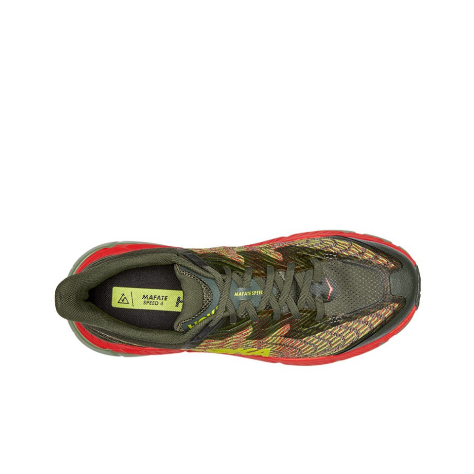 HOKA Mafate Speed 4 Trail Running Shoes - Olive/Coral